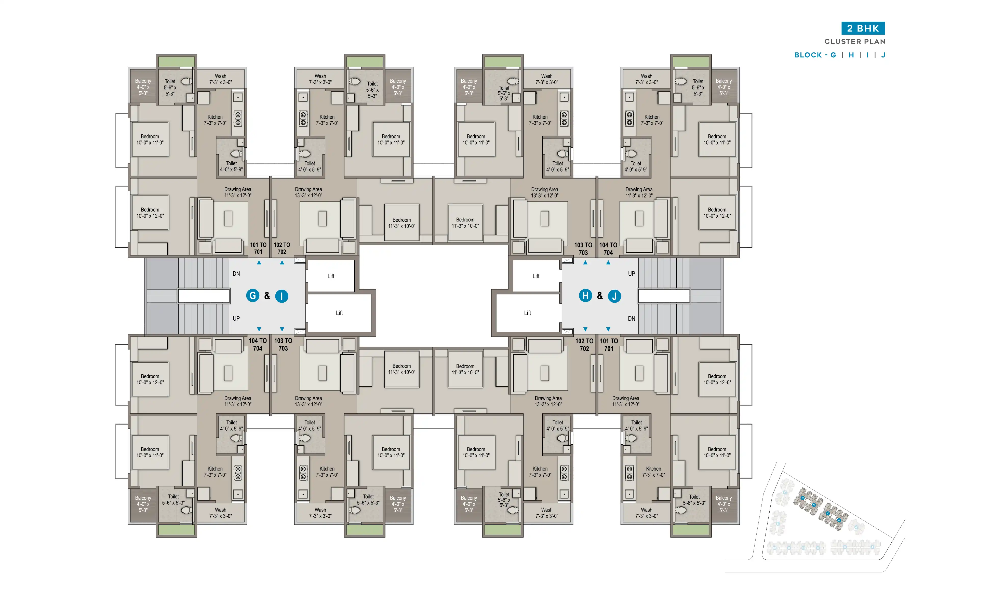 2BHK Unit Plan