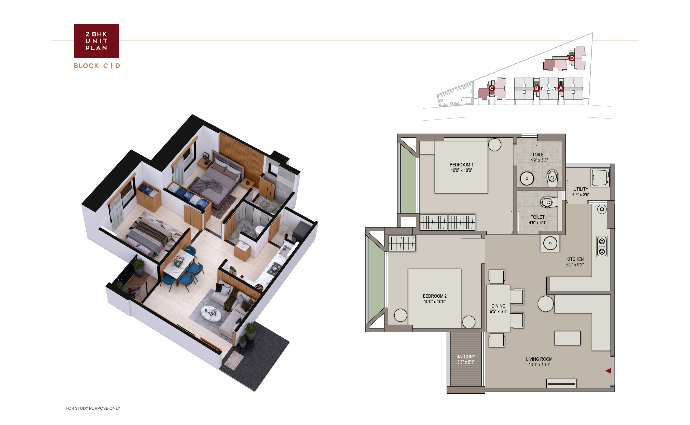 2BHK Unit Plan